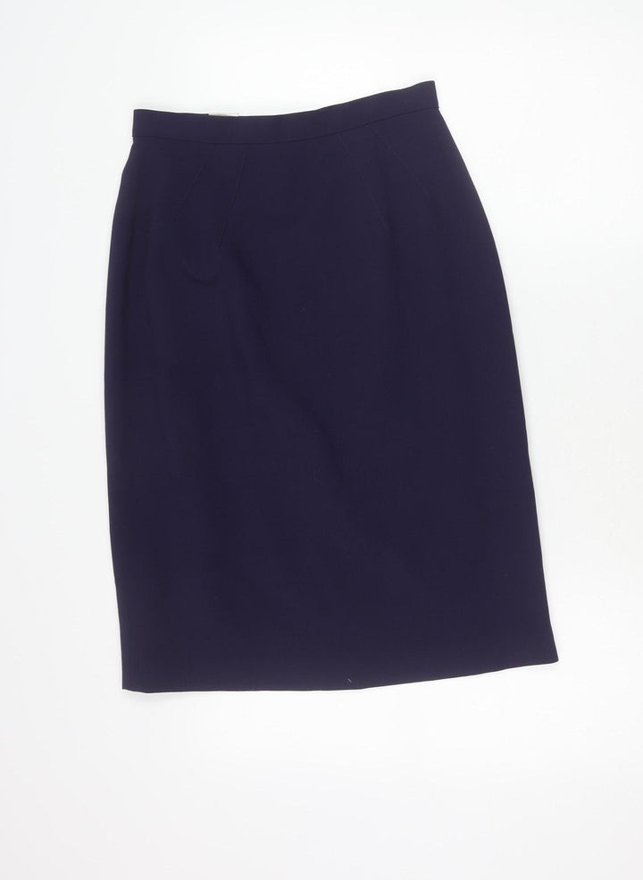 Grace Collection Women’s Blue Wool Pencil Skirt Size 12 Workwear