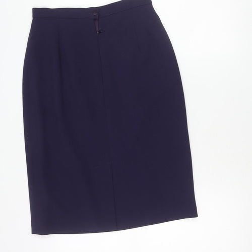 Grace Collection Women’s Blue Wool Pencil Skirt Size 12 Workwear