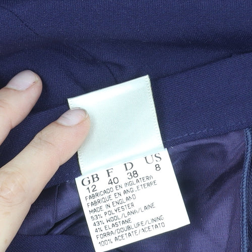 Grace Collection Women’s Blue Wool Pencil Skirt Size 12 Workwear