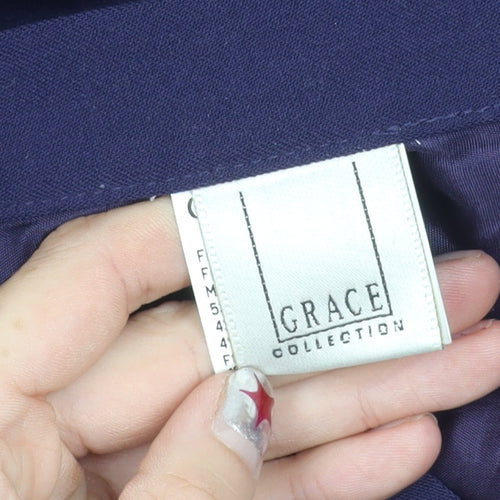 Grace Collection Women’s Blue Wool Pencil Skirt Size 12 Workwear