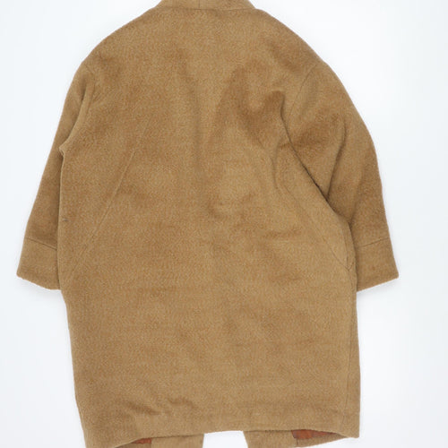 H&M Women's Brown Wool Blend Mid-Length Overcoat Size 10 Regular