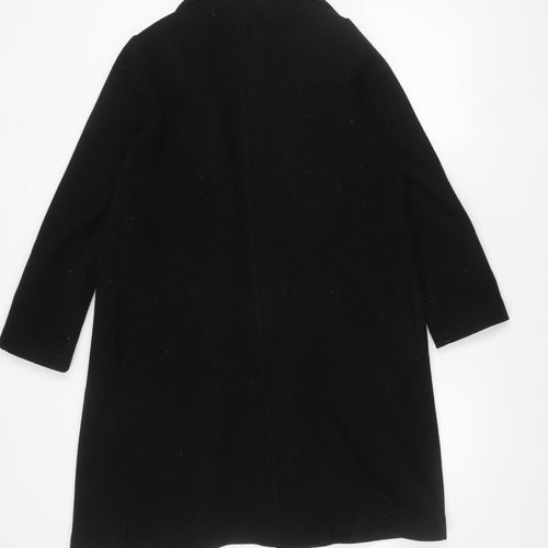 Zara Women Black Coatigan Size S Mid-Length Knit Jacket
