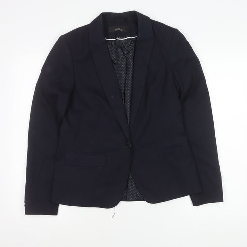 Next Womens Blue Size 10 Regular Fit Blazer Jacket Workwear