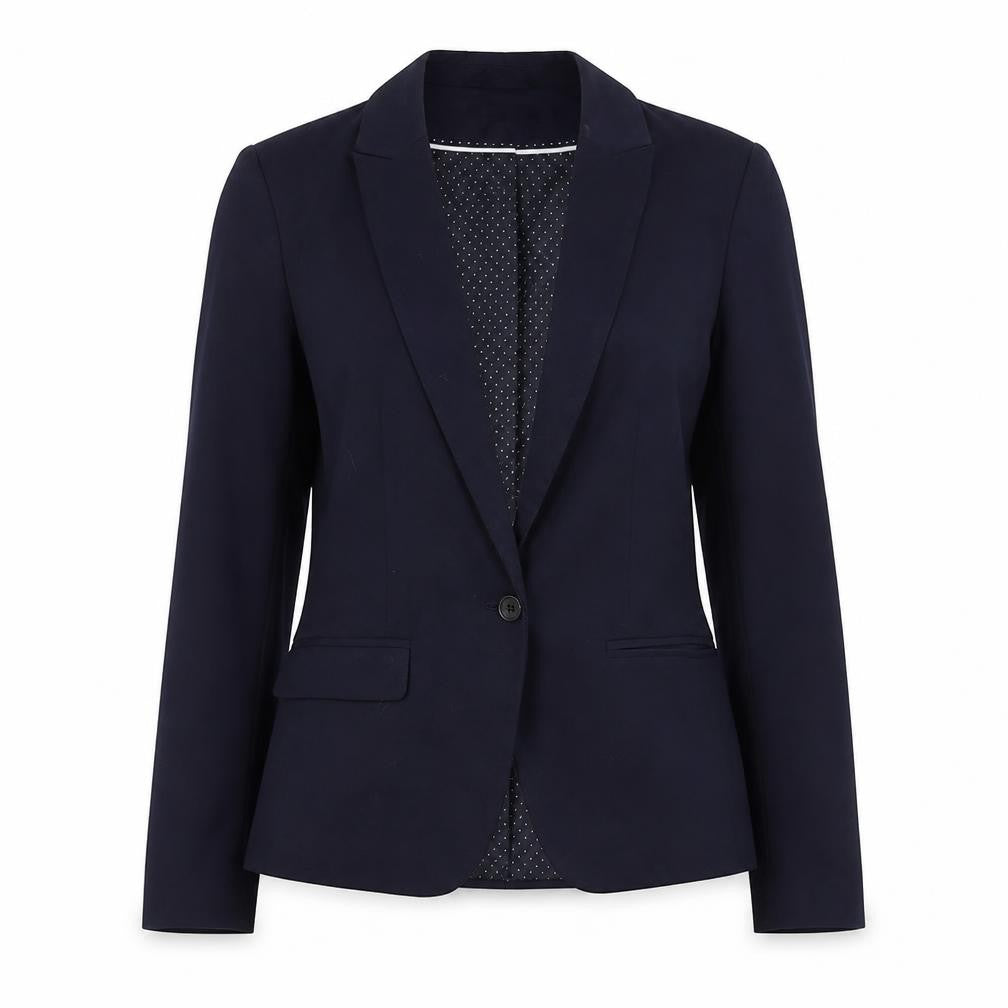 Front view of Next women’s blue, size UK 10, regular fit blazer jacket workwear