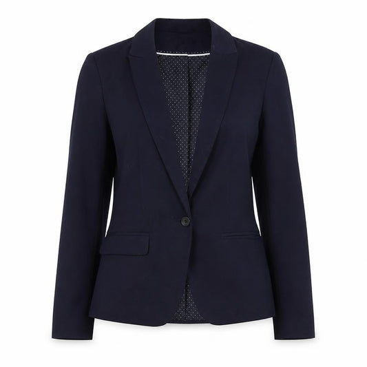 Front view of Next women’s blue, size UK 10, regular fit blazer jacket workwear