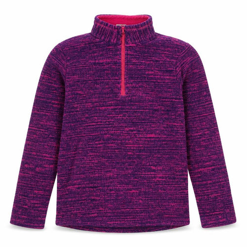 Decathlon Girls Purple Fleece 1/2 Zip Sweatshirt 12 Years Hiking Casual
