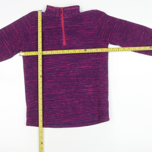 Decathlon Girls Purple Fleece 1/2 Zip Sweatshirt 12 Years Hiking Casual