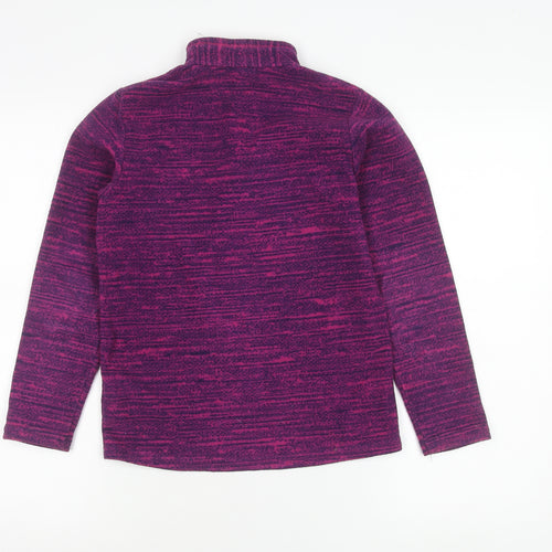 Decathlon Girls Purple Fleece 1/2 Zip Sweatshirt 12 Years Hiking Casual
