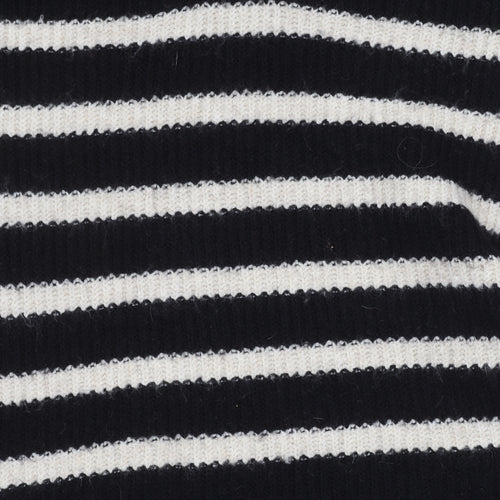 Marks and Spencer Women’s Black Stripe Collared Pullover Jumper S