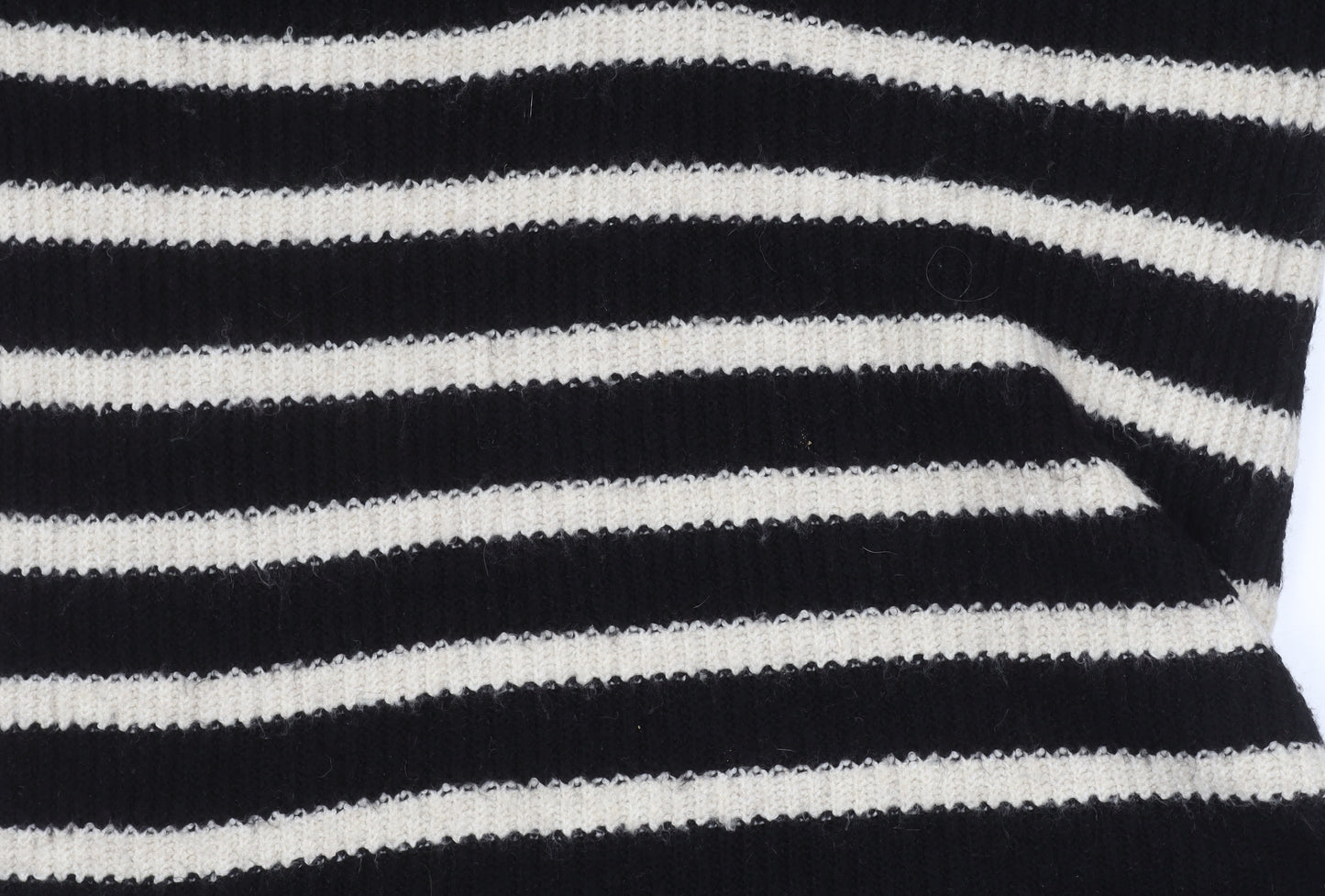 Marks and Spencer Women’s Black Stripe Collared Pullover Jumper S