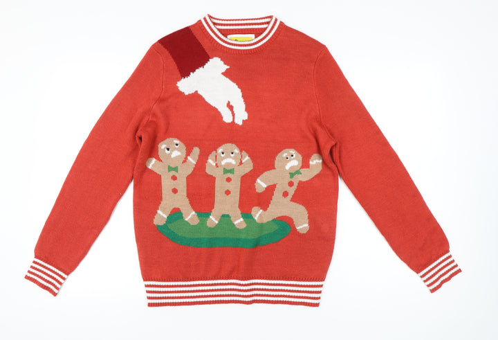 Tipsy Elves Women Red Christmas Jumper M Pullover Gingerbread Knit