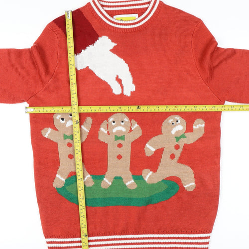 Tipsy Elves Women Red Christmas Jumper M Pullover Gingerbread Knit