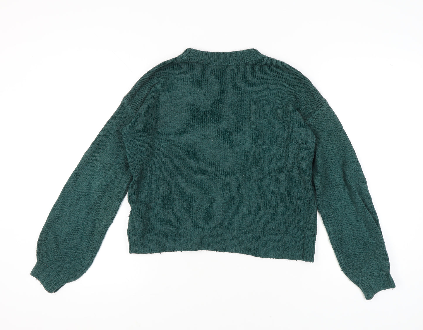 Hollister Womens Green XS Cable-Knit Crew Neck Long Sleeve Jumper
