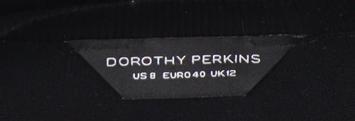 Dorothy Perkins Womens Black Beaded Tank Top UK 12 Sleeveless Knit