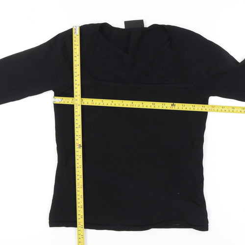 Principles Women's Black Size 12 Wrap Knit 3/4 Sleeve Blouse