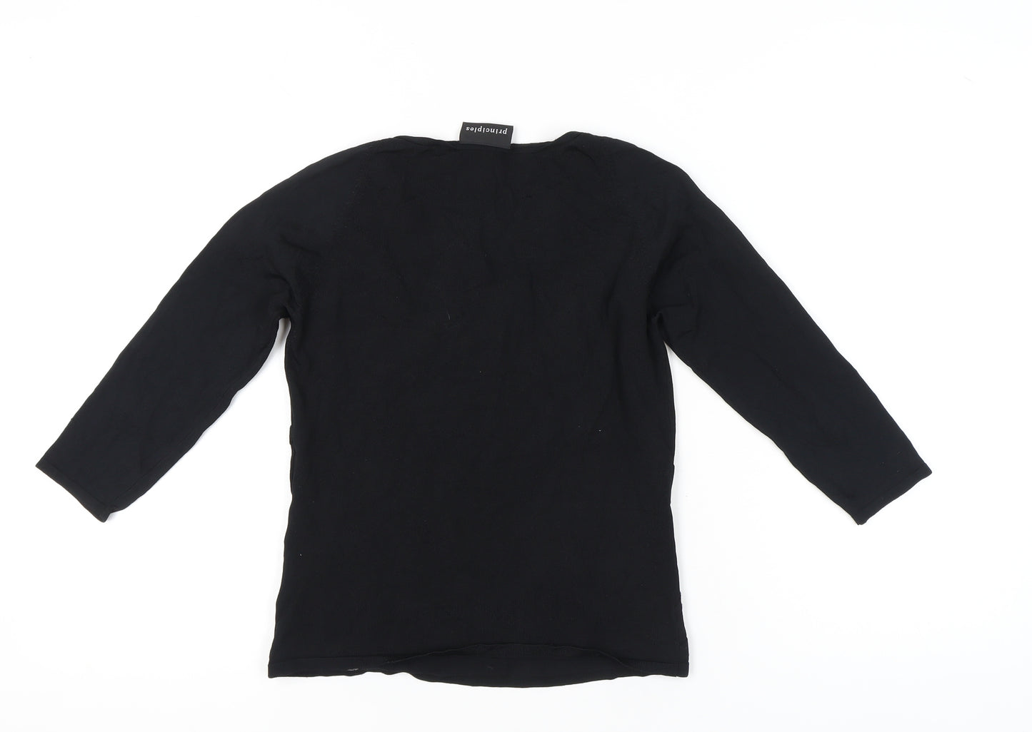 Principles Women's Black Size 12 Wrap Knit 3/4 Sleeve Blouse