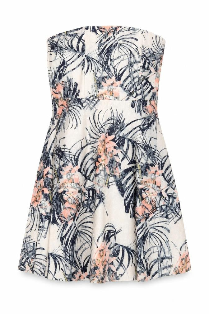 Front view of Next Women’s Strapless Multicoloured A-Line Dress UK 12