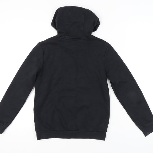 Adidas Unisex Kids Black Pullover Hoodie 11-12Y Logo Fleece