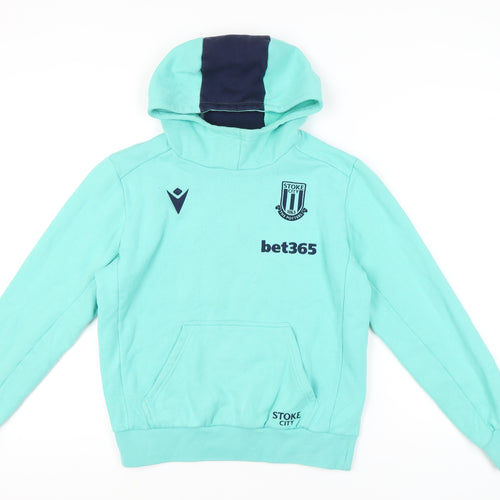 Macron Men’s Green Pullover Hoodie S Stoke City Football Sweatshirt