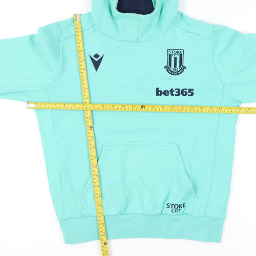 Macron Men’s Green Pullover Hoodie S Stoke City Football Sweatshirt