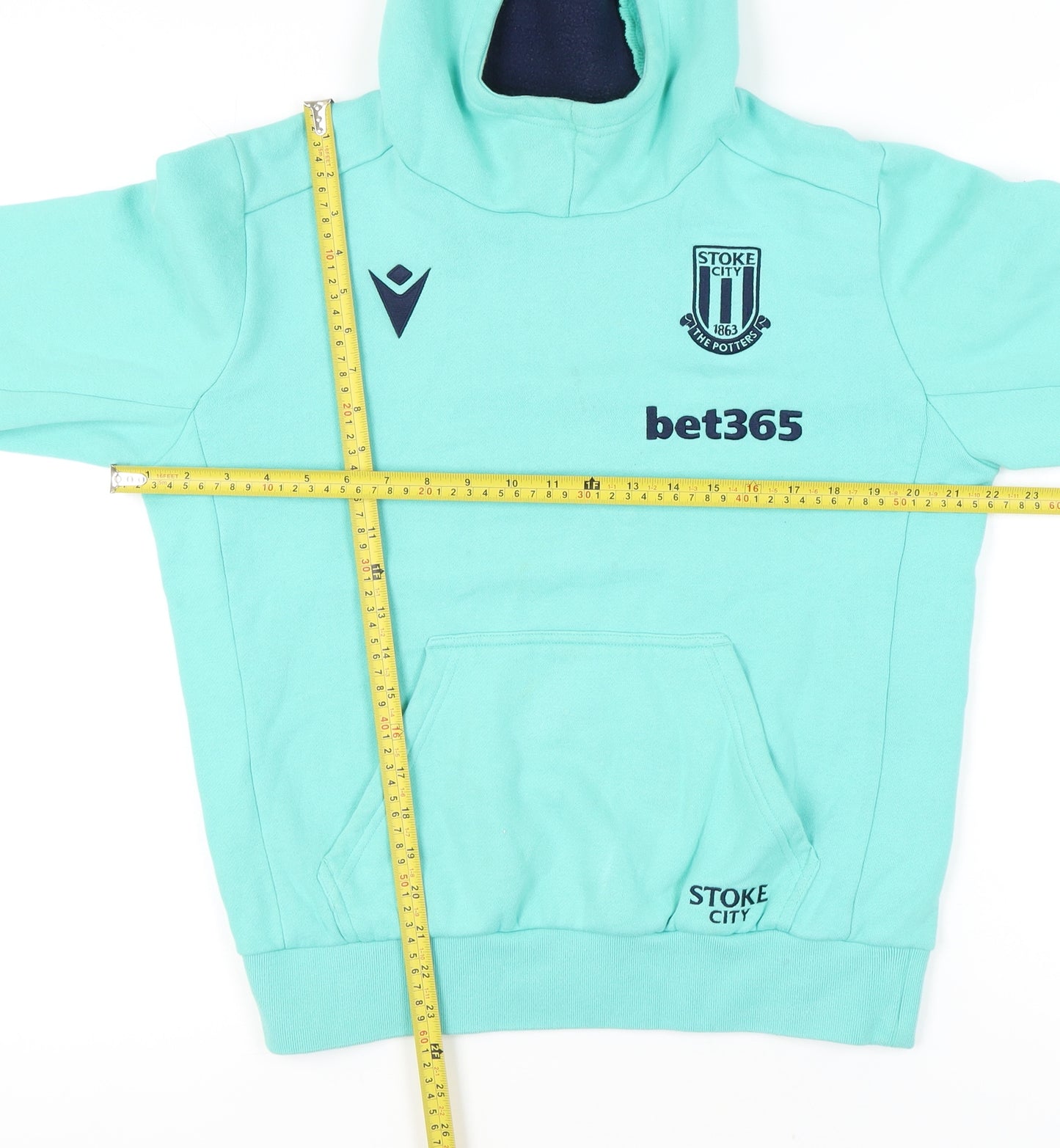 Macron Men’s Green Pullover Hoodie S Stoke City Football Sweatshirt