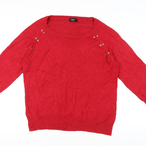 Klass Women’s Red 2XL Pullover Jumper Scoop Neck 3/4 Sleeve