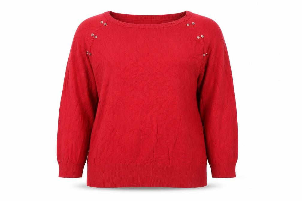 Front view of Klass Women’s Red 2XL jumper Scoop Neck 3/4 Sleeve