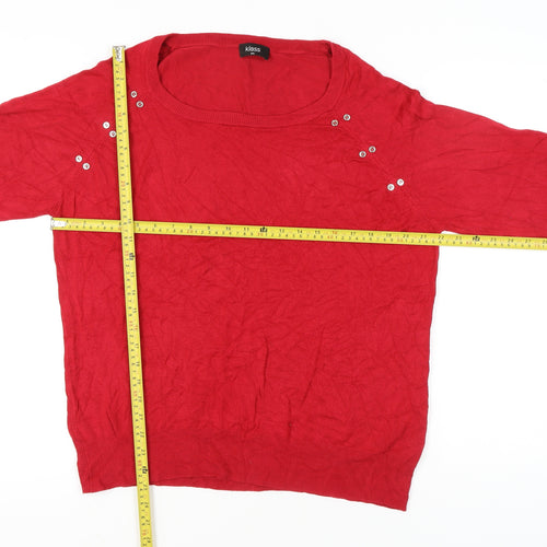 Klass Women’s Red 2XL Pullover Jumper Scoop Neck 3/4 Sleeve