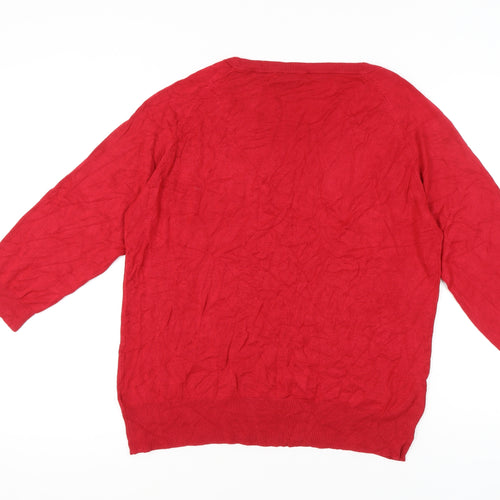 Klass Women’s Red 2XL Pullover Jumper Scoop Neck 3/4 Sleeve