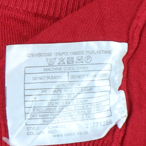 Klass Women’s Red 2XL Pullover Jumper Scoop Neck 3/4 Sleeve
