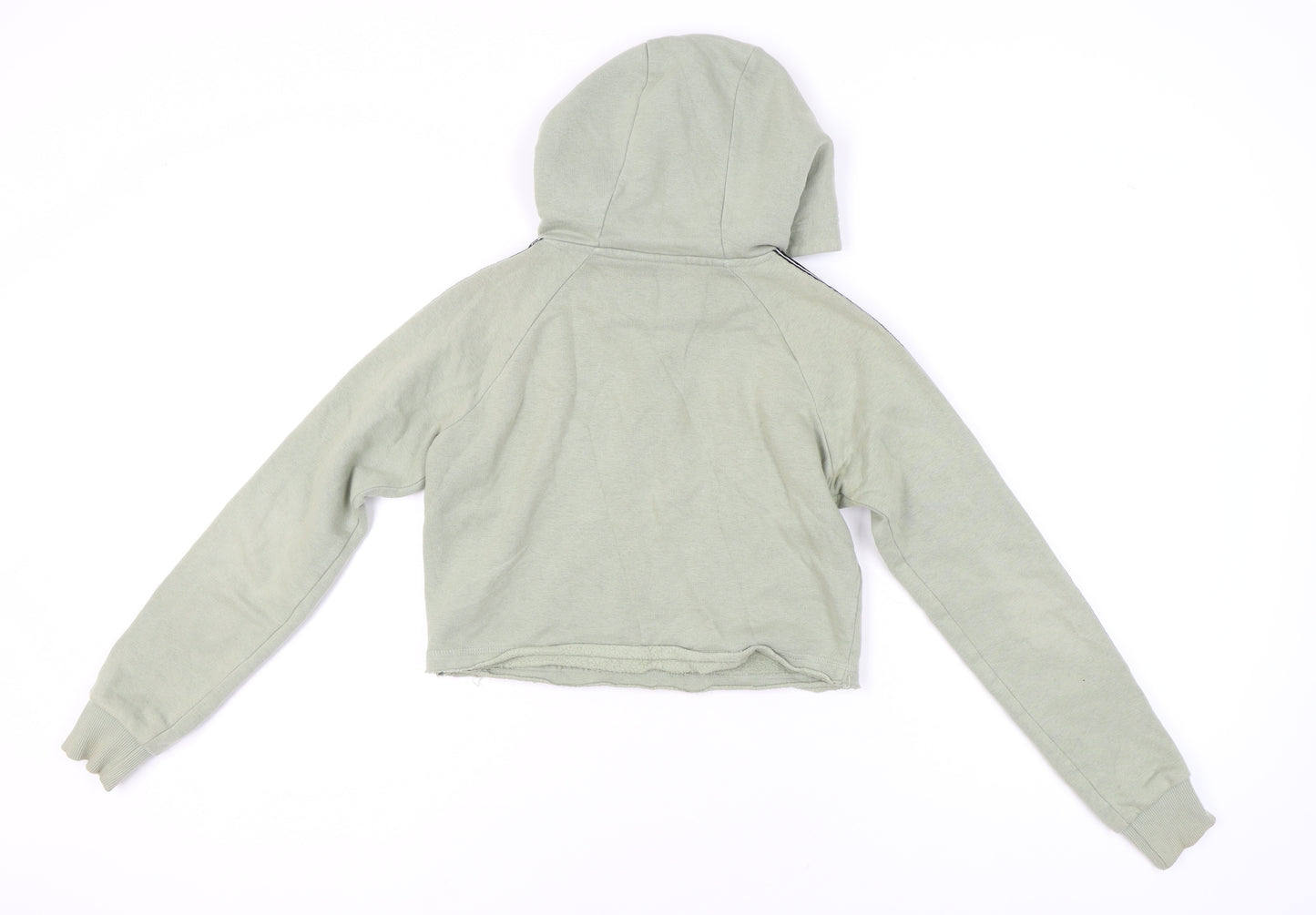 Ellesse Womens Green Cropped Pullover Hoodie UK 4 Logo Sportswear