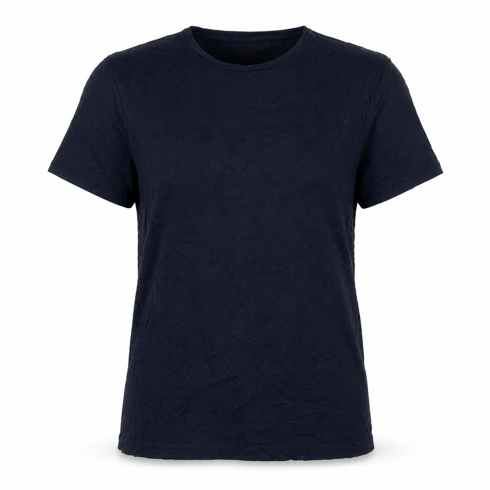 Front view of Zara Women’s Blue Cotton Basic Crew Neck T-Shirt, size S