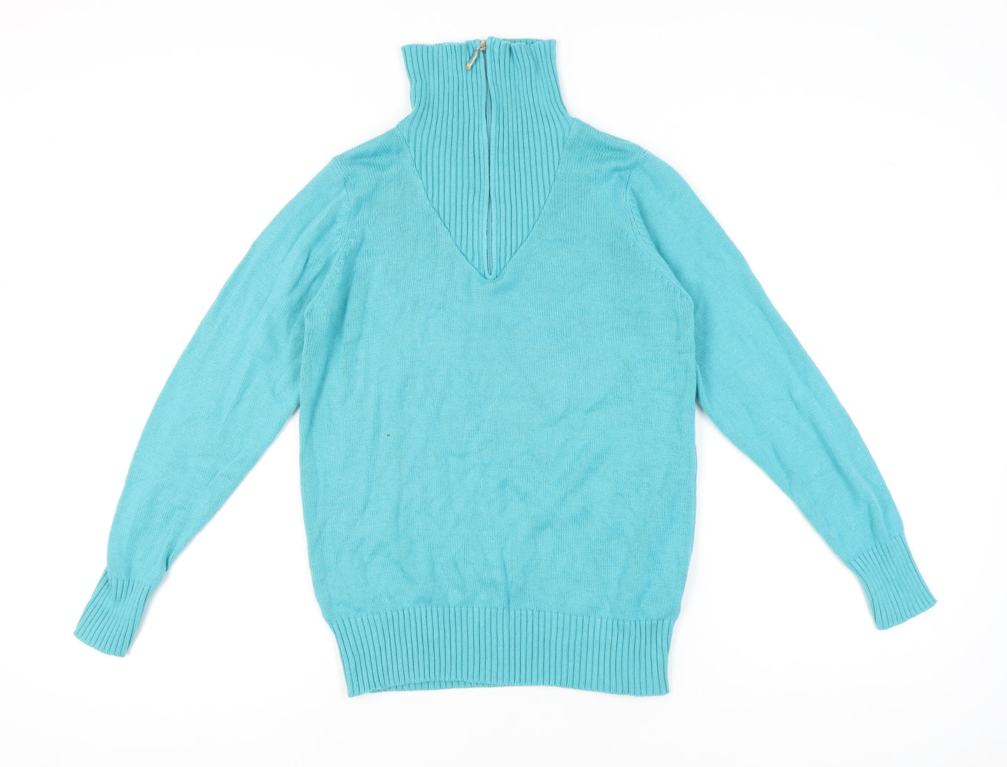 Isle Womens Blue Long Sleeve V-Neck Pullover Jumper Size S 10-12