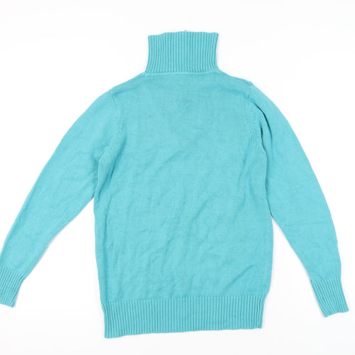 Isle Womens Blue Long Sleeve V-Neck Pullover Jumper Size S 10-12