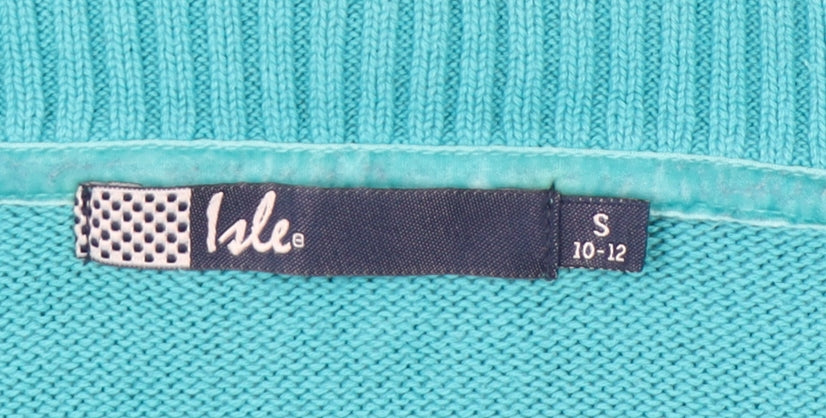 Isle Womens Blue Long Sleeve V-Neck Pullover Jumper Size S 10-12