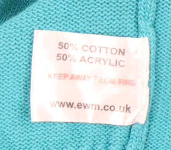 Isle Womens Blue Long Sleeve V-Neck Pullover Jumper Size S 10-12