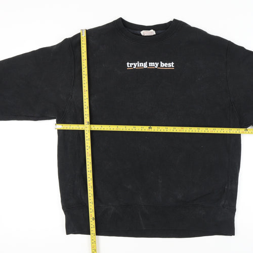 Champion Mens Black Large Pullover Sweatshirt Graphic Print