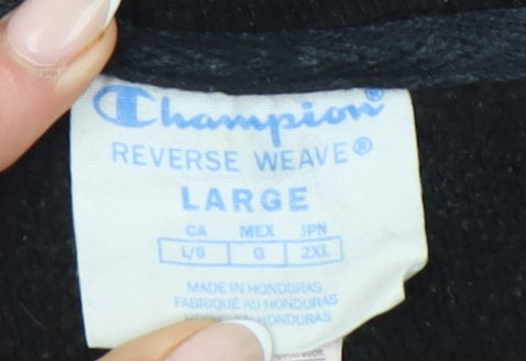 Champion Mens Black Large Pullover Sweatshirt Graphic Print