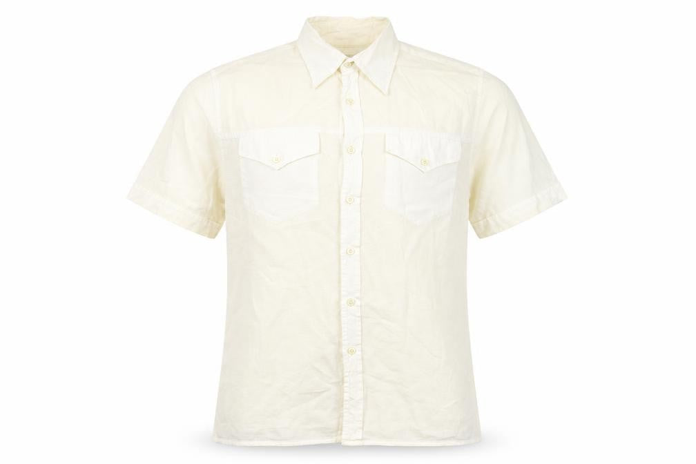 Paul Smith Men's Ivory Short Sleeve Cotton Casual Shirt M