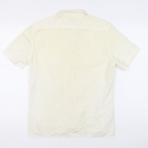 Paul Smith Men's Ivory Short Sleeve Cotton Casual Shirt M