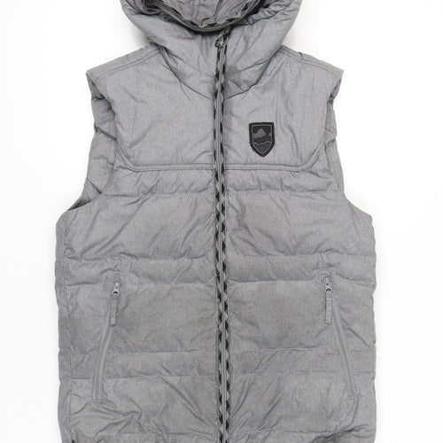 Decathlon Men’s Grey S Hooded Puffer Waistcoat Gilet Outdoor