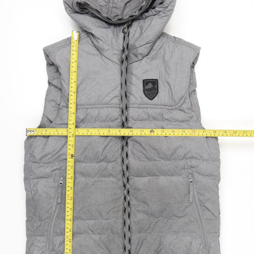 Decathlon Men’s Grey S Hooded Puffer Waistcoat Gilet Outdoor