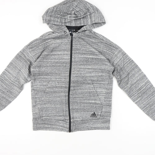 Adidas Women’s Grey Full Zip Hoodie Size 4-6 UK Sportswear