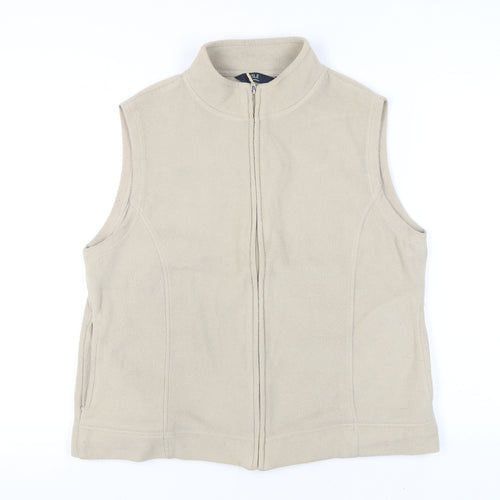 Isle Essentials Women’s Beige Fleece Waistcoat Size 18 Zip Casual