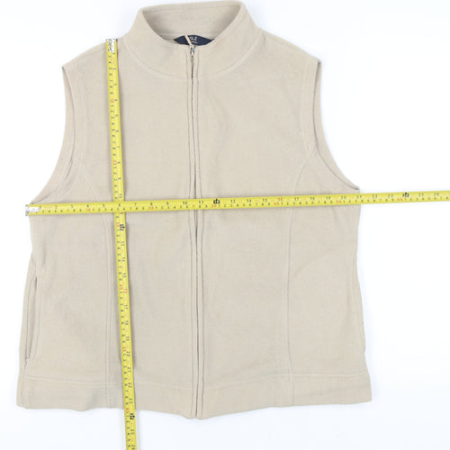 Isle Essentials Women’s Beige Fleece Waistcoat Size 18 Zip Casual