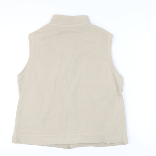 Isle Essentials Women’s Beige Fleece Waistcoat Size 18 Zip Casual