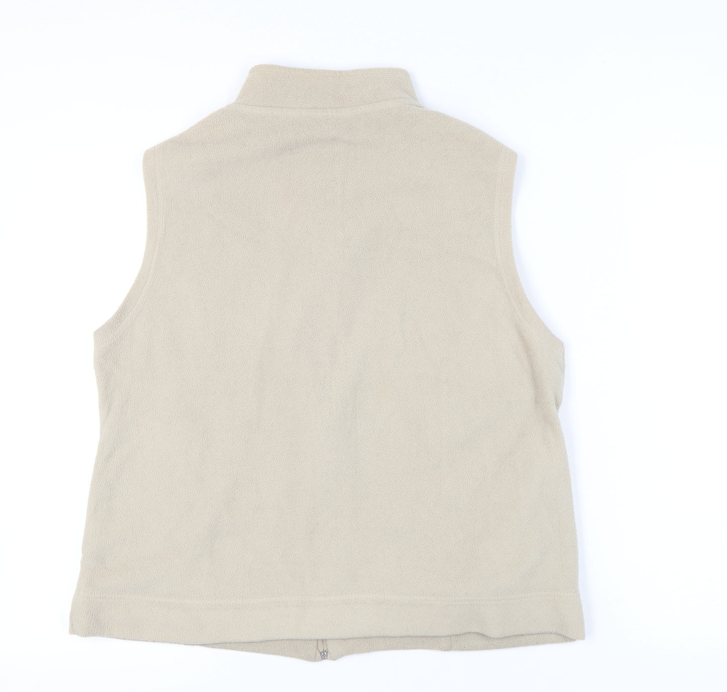 Isle Essentials Women’s Beige Fleece Waistcoat Size 18 Zip Casual