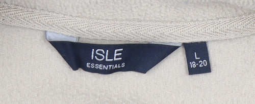 Isle Essentials Women’s Beige Fleece Waistcoat Size 18 Zip Casual