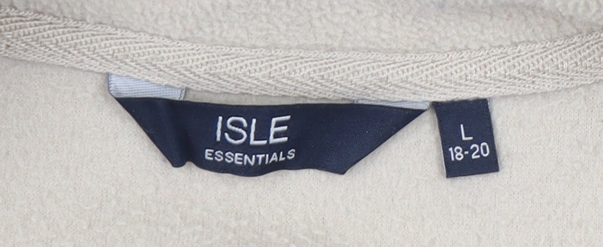 Isle Essentials Women’s Beige Fleece Waistcoat Size 18 Zip Casual