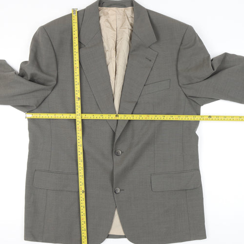 H.T. Burt Men's Grey Wool Jacket 44 Regular Notch Lapel Classic